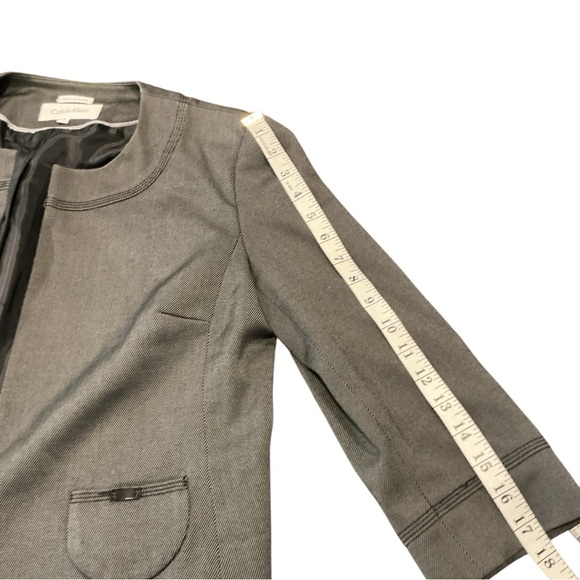 Calvin Klein 2 Piece Dress Suit Gray Sheath Dress & Jacket Size 6 Career Office - Picture 9 of 13